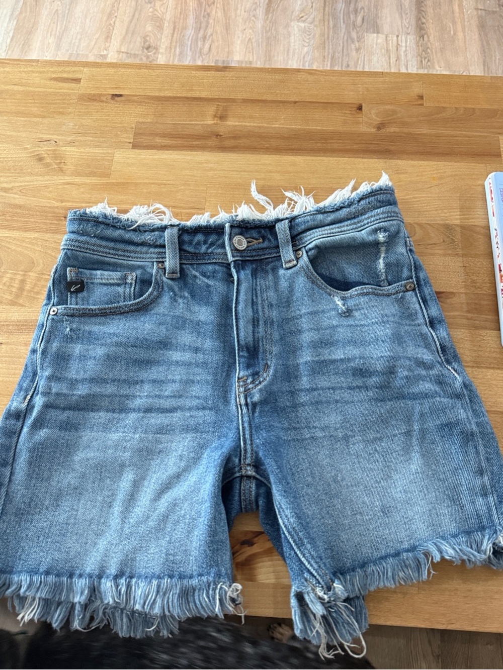 KanCan Distressed Light Blue Denim Cutoff Shorts